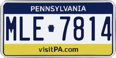 PA license plate MLE7814