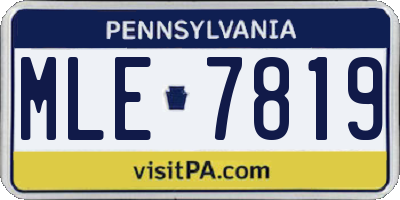 PA license plate MLE7819