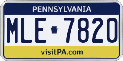 PA license plate MLE7820