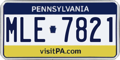 PA license plate MLE7821