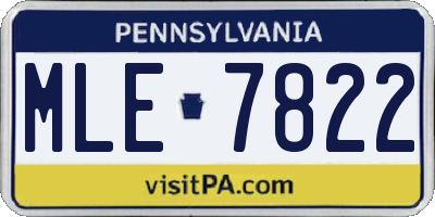 PA license plate MLE7822