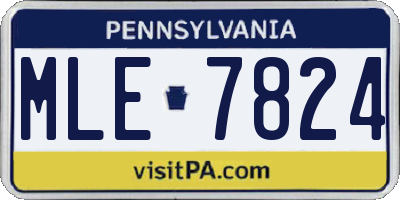 PA license plate MLE7824