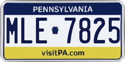 PA license plate MLE7825