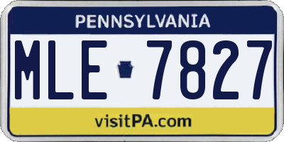 PA license plate MLE7827