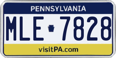 PA license plate MLE7828
