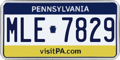 PA license plate MLE7829