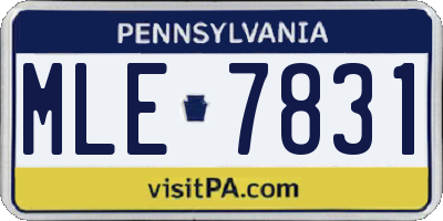PA license plate MLE7831