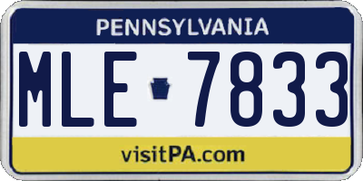 PA license plate MLE7833