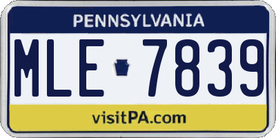 PA license plate MLE7839