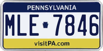 PA license plate MLE7846