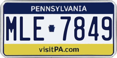 PA license plate MLE7849