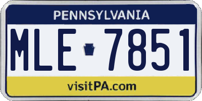 PA license plate MLE7851
