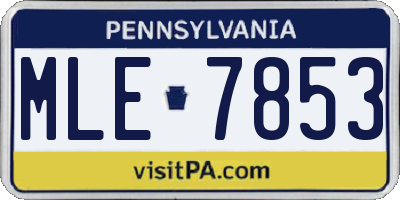 PA license plate MLE7853