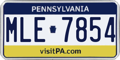 PA license plate MLE7854
