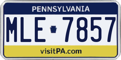 PA license plate MLE7857