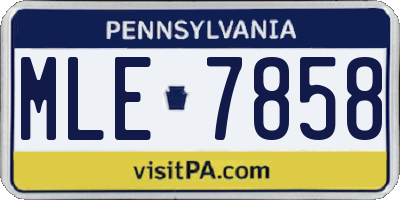 PA license plate MLE7858
