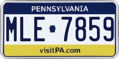 PA license plate MLE7859