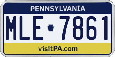 PA license plate MLE7861
