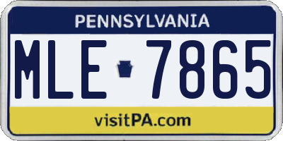 PA license plate MLE7865