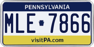 PA license plate MLE7866