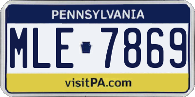 PA license plate MLE7869