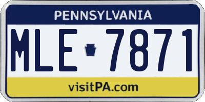 PA license plate MLE7871