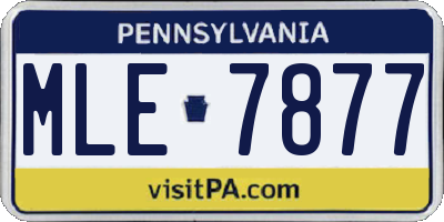 PA license plate MLE7877