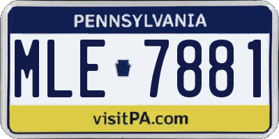PA license plate MLE7881