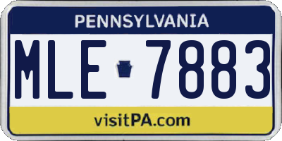 PA license plate MLE7883