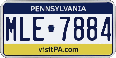 PA license plate MLE7884