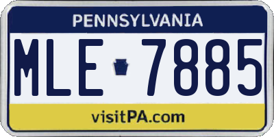 PA license plate MLE7885