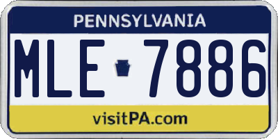 PA license plate MLE7886