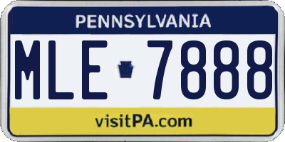 PA license plate MLE7888