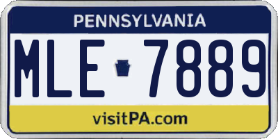 PA license plate MLE7889