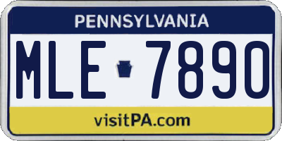 PA license plate MLE7890