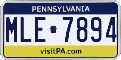 PA license plate MLE7894