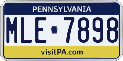 PA license plate MLE7898