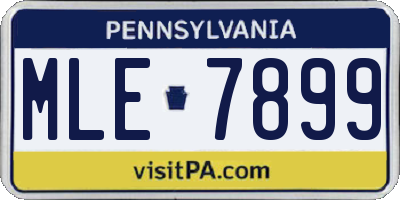 PA license plate MLE7899