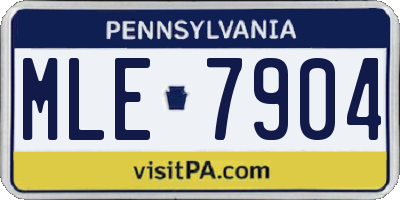 PA license plate MLE7904