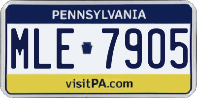 PA license plate MLE7905
