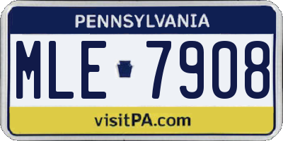 PA license plate MLE7908