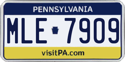 PA license plate MLE7909