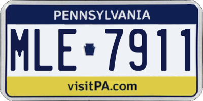 PA license plate MLE7911