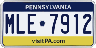 PA license plate MLE7912