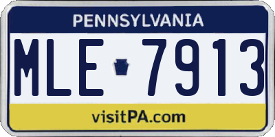 PA license plate MLE7913
