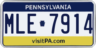 PA license plate MLE7914