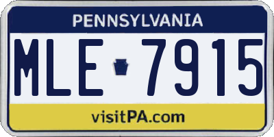 PA license plate MLE7915