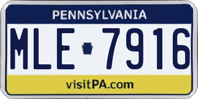 PA license plate MLE7916