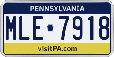 PA license plate MLE7918