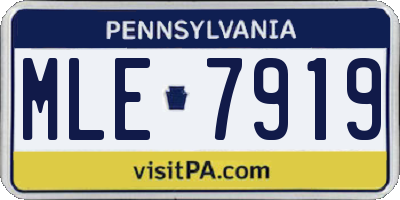 PA license plate MLE7919
